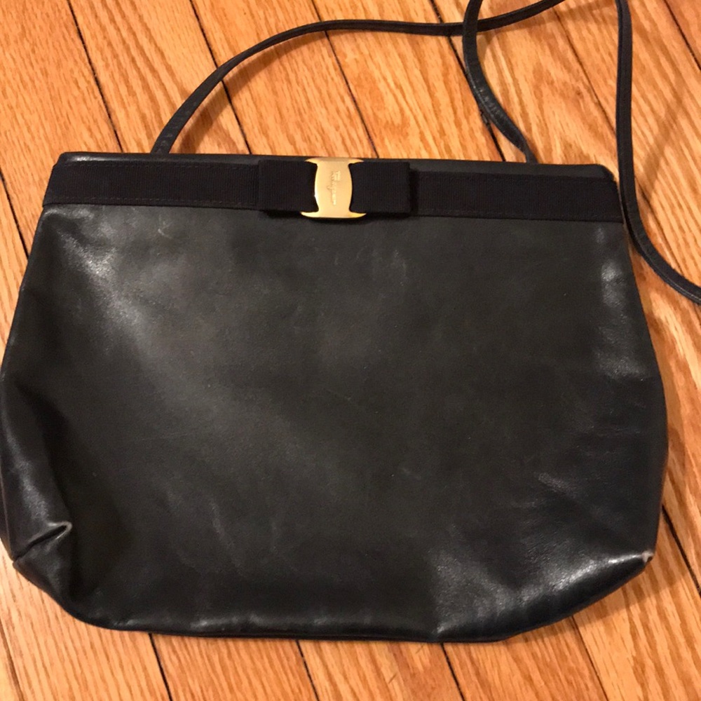 Ferragamo Vintage Navy handbag/clutch